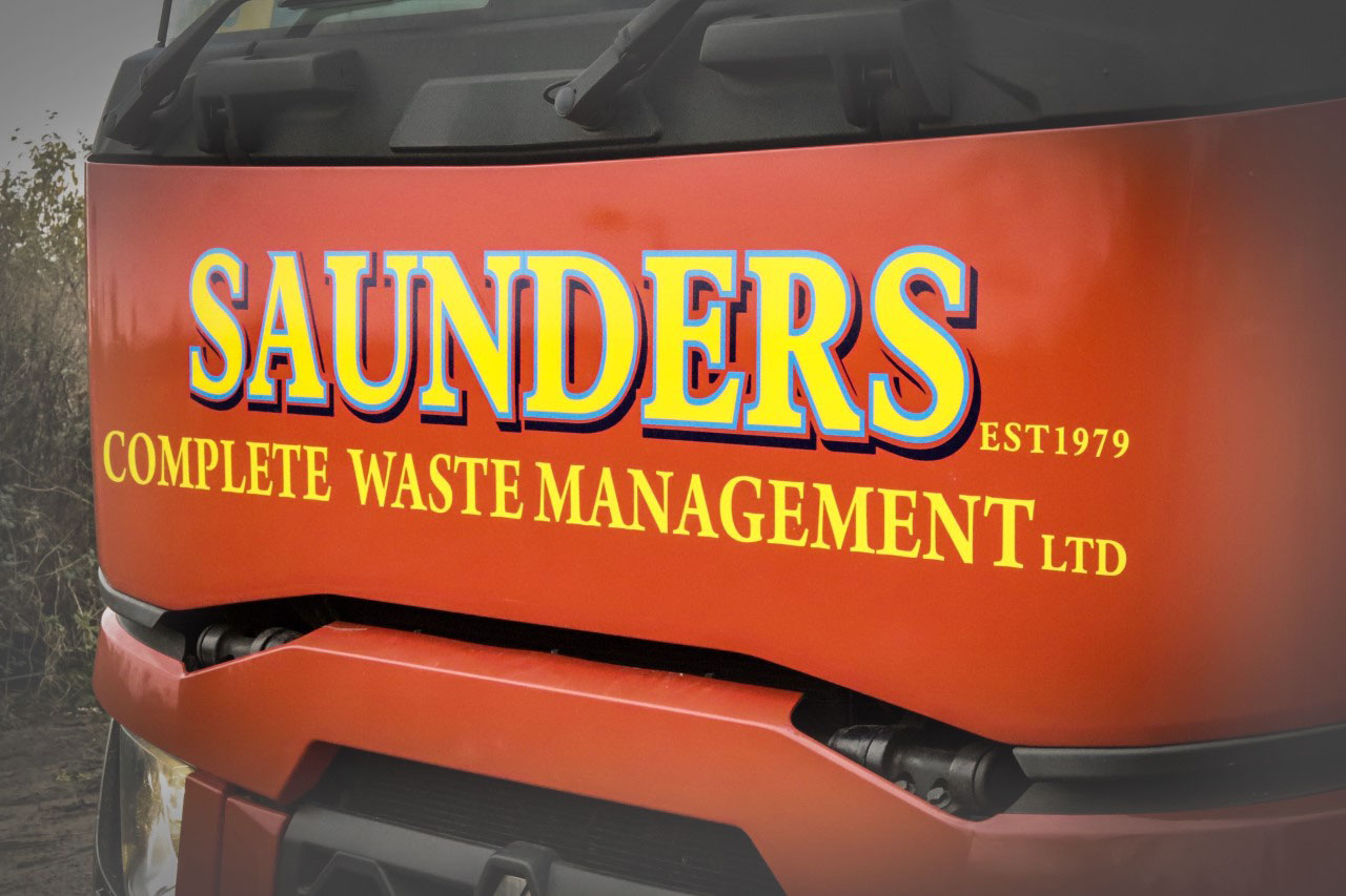 Saunders Complete Waste Management on front of HGV